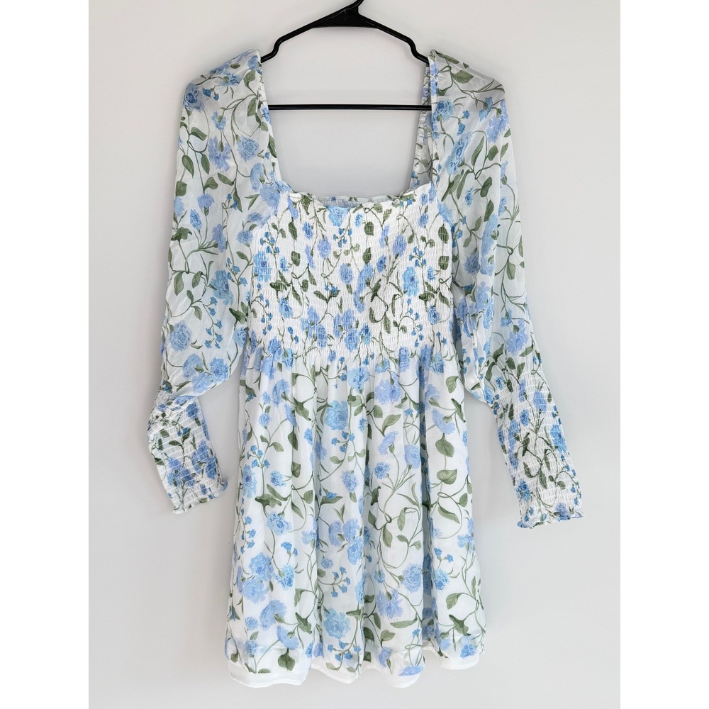 Hill House Grace Mini Nap Dress Cottagecore Floral Women S Garden Party Milkmaid - Picture 2 of 8